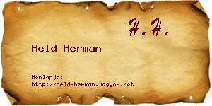 Held Herman névjegykártya